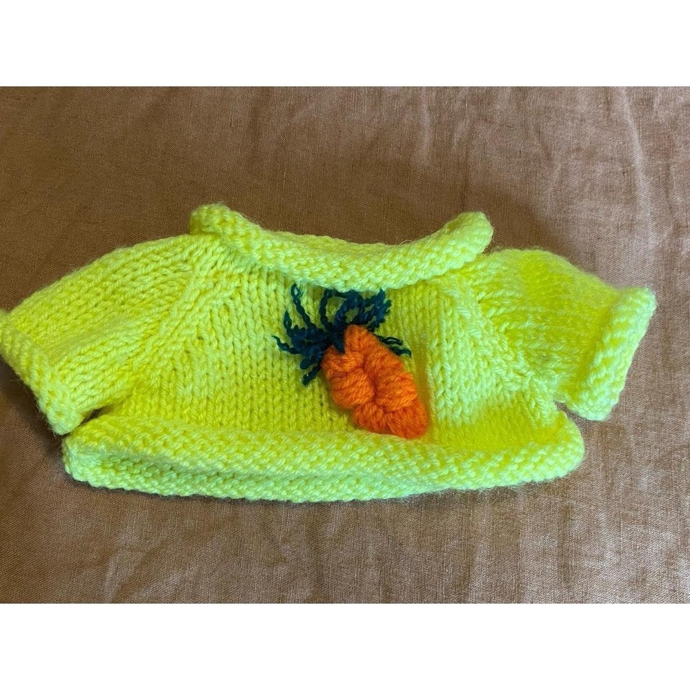 Carrot Sweater Teddy Bear Plush Toy Knit Yellow Orange Doll sku4